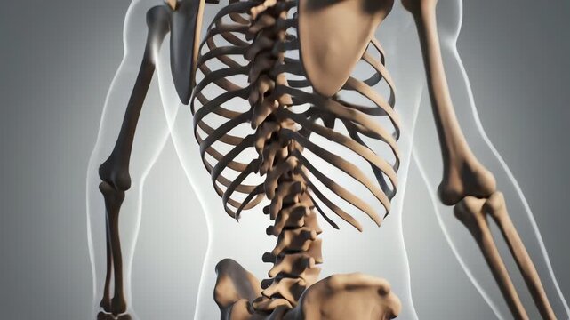 Human Skeleton Anatomy 3D Model Rotating Medical Science Education
