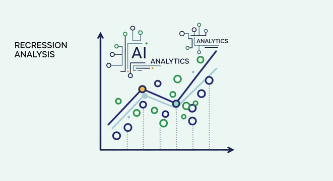 Artificial Intelligence Regression Analysis Chart Concept Illustration.