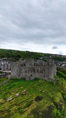 Fototapeta premium Castell Harlech Castle and Town Snowdonia Wales