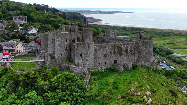 Castell Harlech Castle and Town Snowdonia Wales