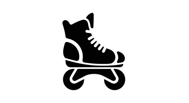 Inline Skate Silhouette Isolated on White Background