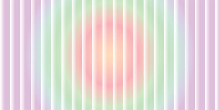 Soft pastel vertical stripes background. blurred gradient bars, light pink green and purple colors, optical illusion fading texture. for cosmetic packaging, vaporwave wallpapers. vector.