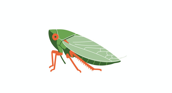 Stylized green insect illustration on white background vector design