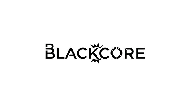 Blackcore logo design with stylized letters.
