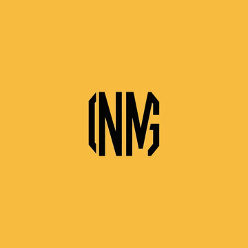 Modern Abstract Geometric Monogram INM Logo Design.