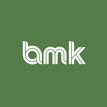 Modern BMK logo design with clean lines and retro feel.
