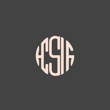 Monogram of letters ACSIA in a circular design.