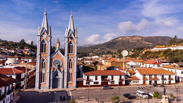 Corrales, Boyaca - Colombia. March 2, 2026. San Judas Tadeo Parish is a Colombian Catholic church.