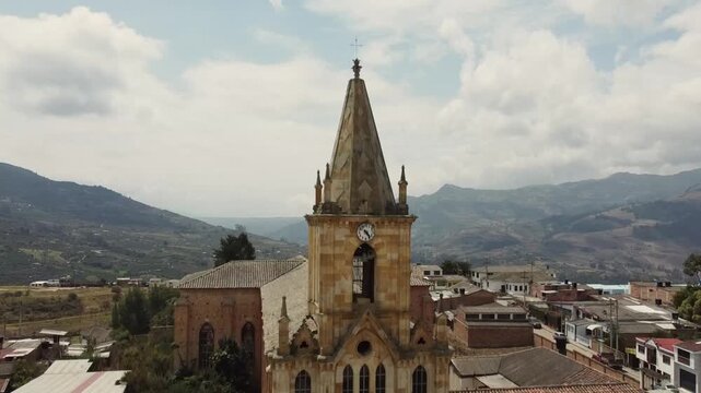 Nuevo Col&oacute;n, Boyac&aacute; - Colombia. March 6, 2026. Aerial drone view. It is one of the 123 municipalities in the department.
