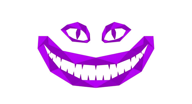 Low poly cheshire cat smile and eyes