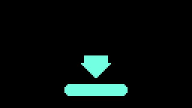 Pixel Art Download Icon Loop Animation Seamless