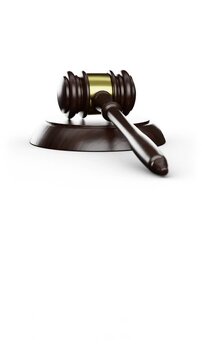 4K Vertical Cinematic Judge Gavel Crane Up Animation Isolated on White Background