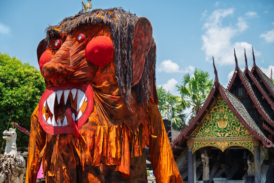 Lampang Province, Thailand - May 1, 2026. The Jae Son Ghost Puppet Festival and Fancy Dress is a Halloween-style festival of the ghost-like creatures of Muang Pan, Lampang Province, Thailand...