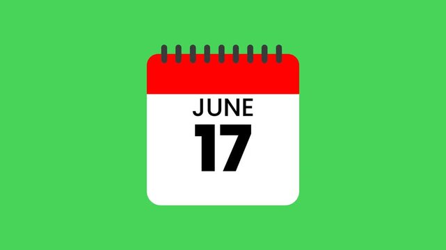 Animated Calendar Icon for June 17 World Day to Combat Desertification and Drought