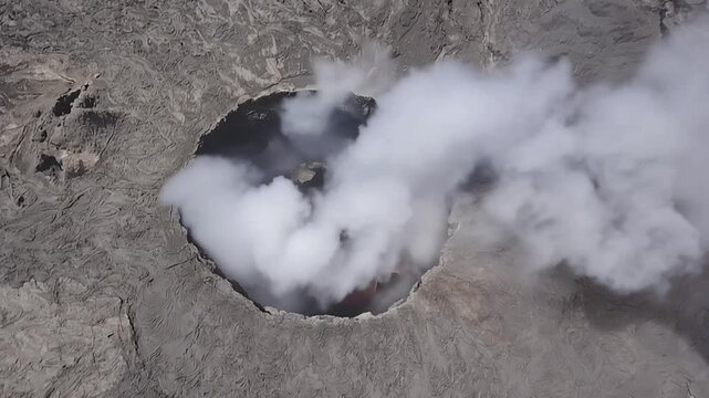 Erta Ale volcano Danakil Depression Ethiopia, eruption.