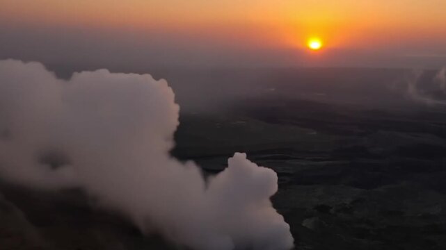 Erta Ale volcano Danakil Depression Ethiopia, eruption. Time lapse.