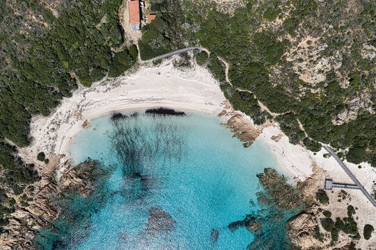 La bellisima spiaggia rosa di budelli, sardegna.