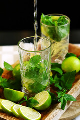 Fototapeta premium homemade lime mint lemonade