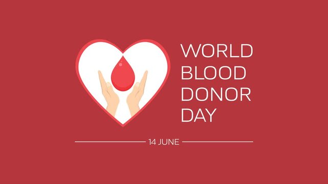 Animation of World Blood Donor Day on June 14. Motion Graphic.