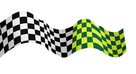 Fototapeta premium Waving Checkered Flag and Green Checkered Flag for Racing and Victory