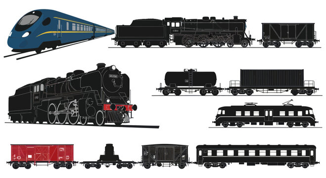 Vintage & Modern Trains Collection: Steam, Electric, High-Speed