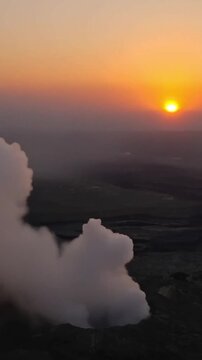 Erta Ale volcano Danakil Depression Ethiopia, eruption. Time lapse.
