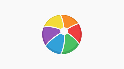 Fototapeta premium Vibrant Beach Ball: A vividly colored beach ball, a classic symbol of summertime fun, rests against a clean backdrop, its cheerful hues evoking carefree days at the beach and joy of childhood.