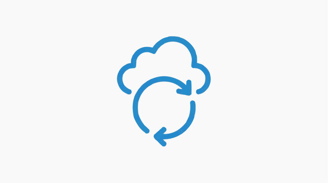Cloud Data Synchronization: An illustration representing cloud data synchronization, depicted with a cloud and circular arrows to convey the concept of continuous data flow and digital connectivity.