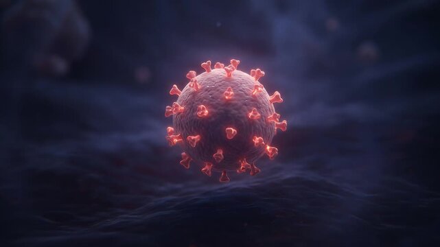 Realistic cinematic microscopic footage of HANTAVIRUS, a dangerous virus with deadly potential