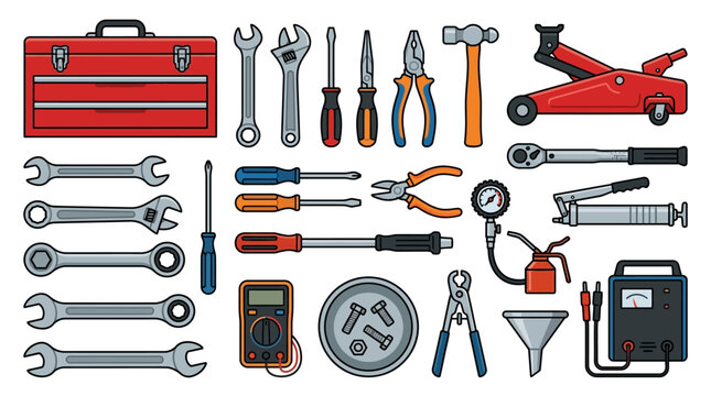 Collection of various hand tools.