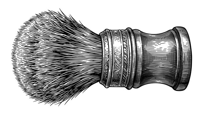 Vintage Shaving Brush Illustration