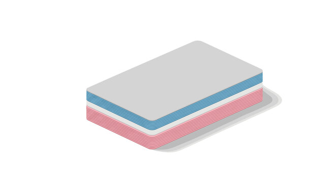 Stack of mattresses isometric view