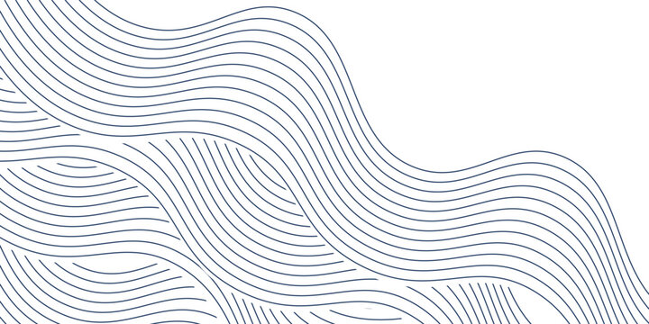 Blue water wave line pattern background. Japanese style concept.  Vector illustration