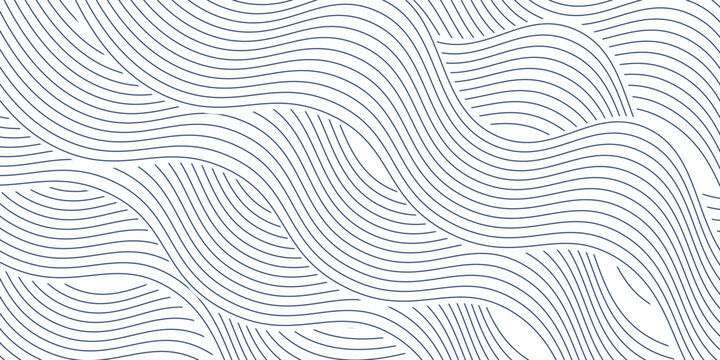 Blue water wave line pattern background. Japanese style concept.  Vector illustration