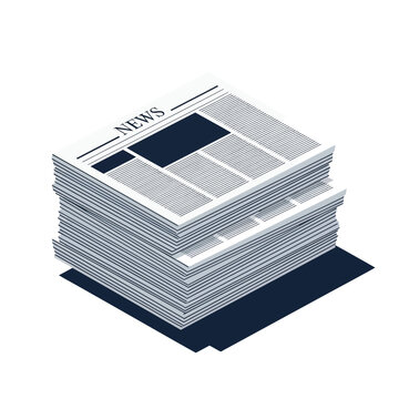 Stack of Newspapers with NEWS Headline