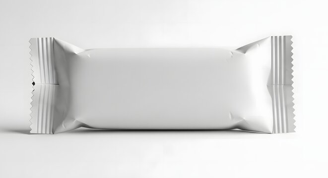 Blank White Foil Wrapper Mockup for Granola or Energy Bar