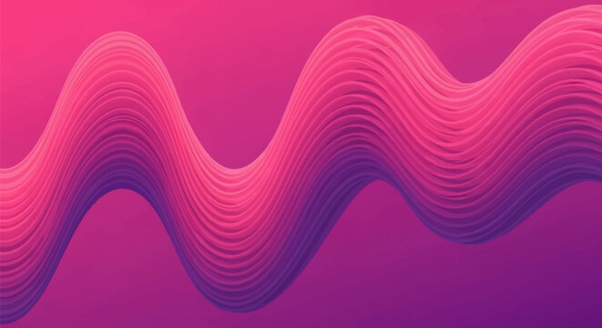 Abstract horizontal wavy pattern composed of fine parallel curved lines flowing across a magenta and purple gradient background, featuring vibrant ribbon-like effects and fluid motion.