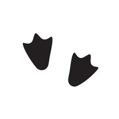Penguin footprint silhouette vector flat illustration design. © Taufikur