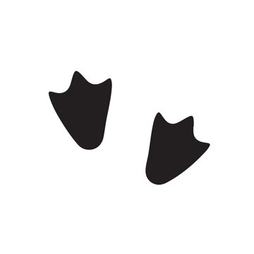 Penguin footprint silhouette vector flat illustration design.