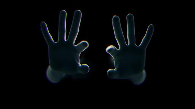Artificial intelligence hands greetings animation in 4K resolution