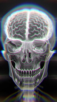 Skull medical x-ray 3d animation
