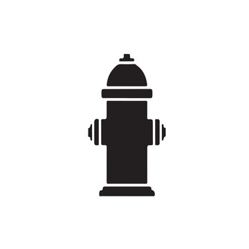 Fire hydrant icon. Black, minimalist icon isolated on white background. Fire hydrant simple silhouette. Web site page and mobile app design vector element. eps 10