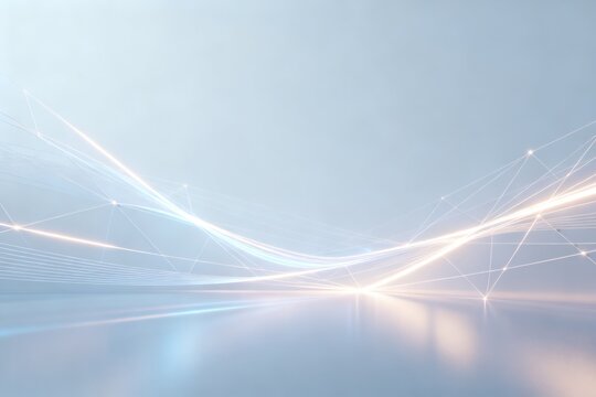 Abstract light network on reflective surface