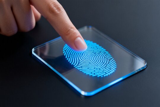 Finger on fingerprint scanner