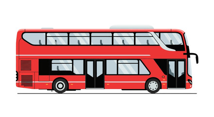 Modern red double-decker bus vector illustration isolated on white © Jaya