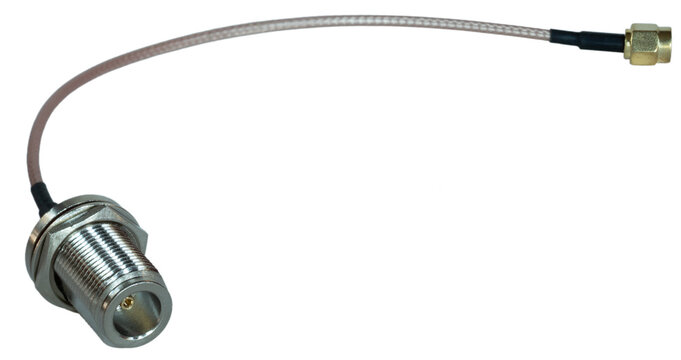 SO-239 adapter to SMA to connect an external antenna to a two-way radio