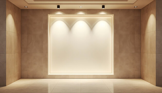 Shop window display, Empty storefront, Showcase on the street.mock up 3D render