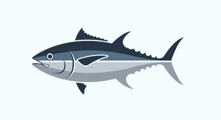Fototapeta premium Stylized illustration of a bluefin tuna fish