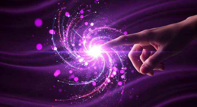 Abstract, Big data network and cyber ​​particles that are distributed