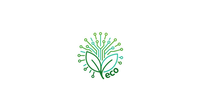 Eco friendly leaf logo symbol.